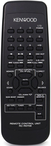 Replacement remote control for Kenwood RC-R0709