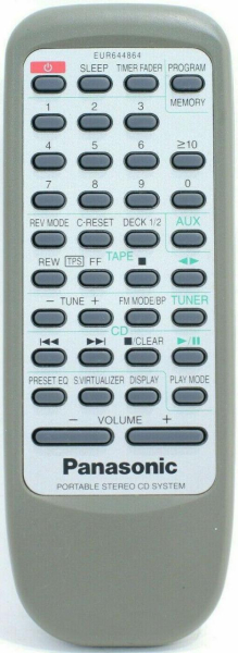 Replacement remote control for Panasonic RX-ED707