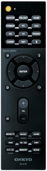 Replacement remote control for Onkyo TX-NR676E