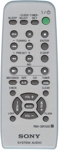 Replacement remote control for Sony RM-SR100