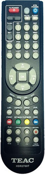 Replacement remote control for Teac/teak HDR2700T