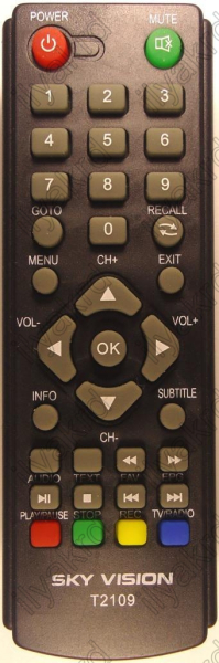 Replacement remote control for Sky Vision T2109IRC