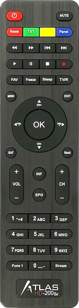 Replacement remote control for Atlas HD-200S