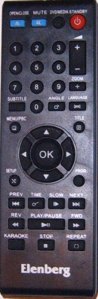 Replacement remote control for Elenberg DVD-3044H