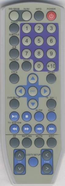 Replacement remote control for Shinco RC-6118