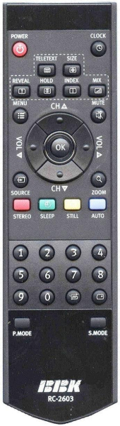 Replacement remote control for Bbk RC-3704