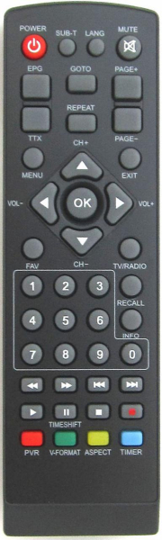 Erstatnings-fjernbetjening til  Digital TV BOX HD72