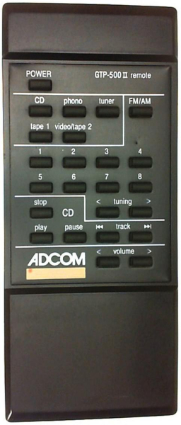 Replacement remote control for Adcom GTP-500II