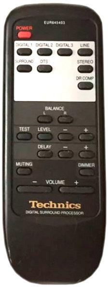 Replacement remote for Technics EUR645403, SHAC500D