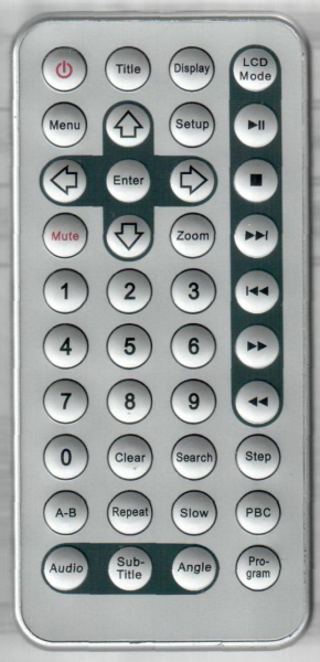 Replacement remote control for Coby TF-DVD7100