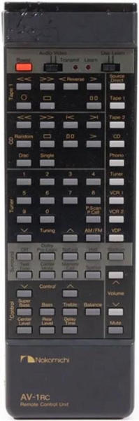 Replacement remote control for Nakamichi AV-1