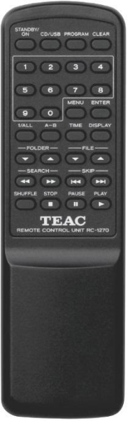 Replacement remote control for Teac/teak RC-1270