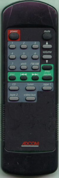 Replacement remote control for Adcom GTP-400