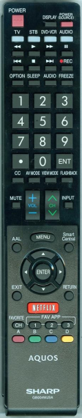 Replacement remote control for Sharp LC-70LE640U