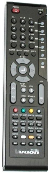 Replacement remote control for Hyundai TV-VL-DSMA
