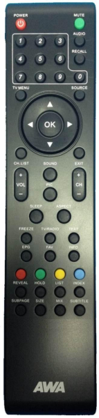 Replacement remote control for Aeg CTV4948