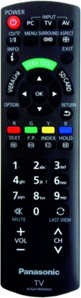 Replacement remote control for Panasonic N2QAYB000603