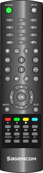 Replacement remote control for Sagemcom DT84HD