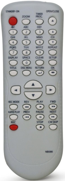 Replacement remote for Funai SV2000 WV10D6, NB086UD, MDR533HF7, WV10D6