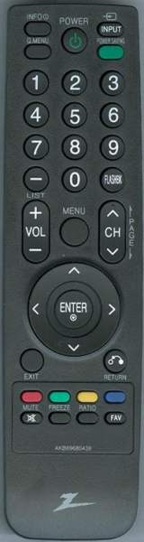 Replacement remote for Zenith AKB69680439, Z50PT320