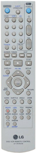 Replacement remote control for LG VC9700