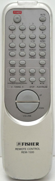 Replacement remote for Fisher SLIM1500, REM1500, 0111500000000