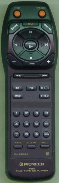 Replacement remote for Pioneer PWW1110, CUPD080, PDF1005, PDF1006
