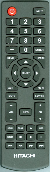 Replacement remote for Hitachi LE32V407, LE55V707, 098003063100