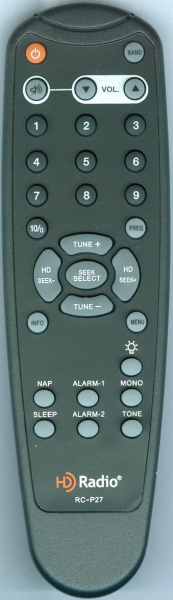 Replacement remote for Sangean RC-P27, HDR-18, HDT-20