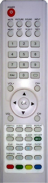 Replacement remote control for Grunkel L3212B-HDTV