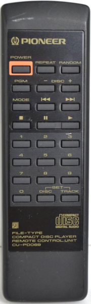Replacement remote for Pioneer CUP069, PDF100, PDF904, CUPD069
