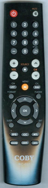 Replacement remote for Coby LEDTV3216, LEDTV2226, TFTV3225, LEDTV2326, RC-057