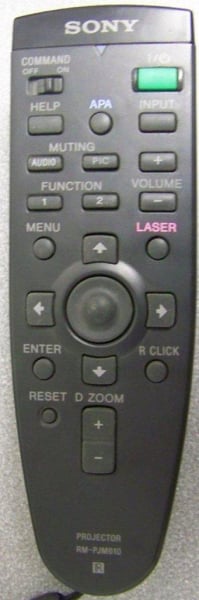 Replacement remote control for Sony RM-PJM600
