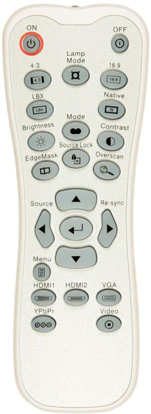 Replacement remote control for Optoma HD200X
