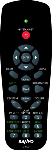 Replacement remote control for Sanyo MXAM