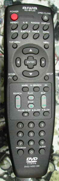 Replacement remote control for Aiwa XA-DV1EZ