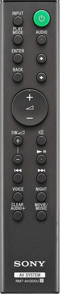 Replacement remote control for Sony SA-WCT290