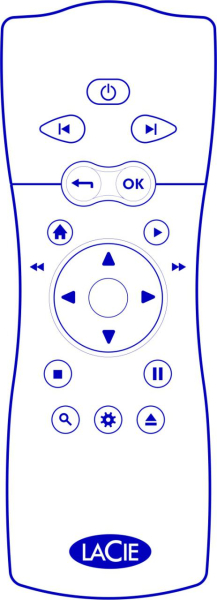 Replacement remote control for Lacie LACINEMA MINI HD
