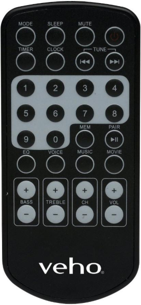 Replacement remote control for Veho VSB002-EU