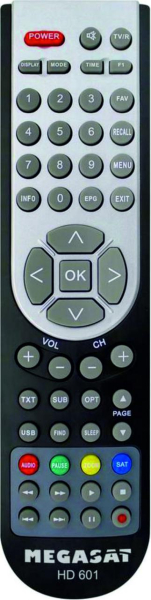 Replacement remote control for Megasat HD601