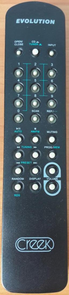 Replacement remote control for Creek EVOLUTION(AMP)