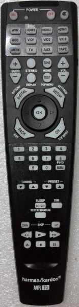 Replacement remote control for Harman Kardon AVR70