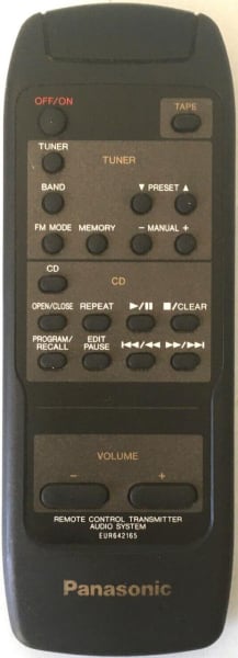 Replacement remote control for Panasonic RX-DT670