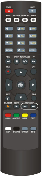 Replacement remote control for Bensat 210IR PVR