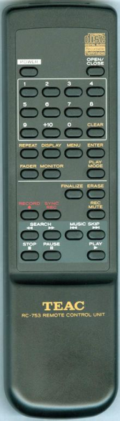 Replacement remote control for Teac/teak RW-800