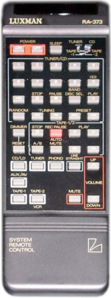 Replacement remote control for Luxman RA-373