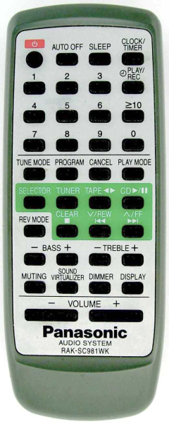 Replacement remote control for Panasonic SA PM25