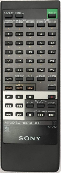 Replacement remote control for Sony RM-D1M