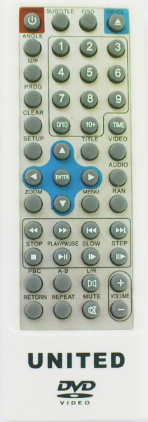 Replacement remote control for United DVD-7099