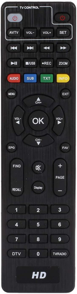 Replacement remote control for Opticum NYTRO BOX PLUS HYBRID H.265